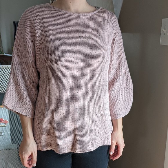 H&M Pink Tweed Flare Elbow Length Sweater - Picture 1 of 3